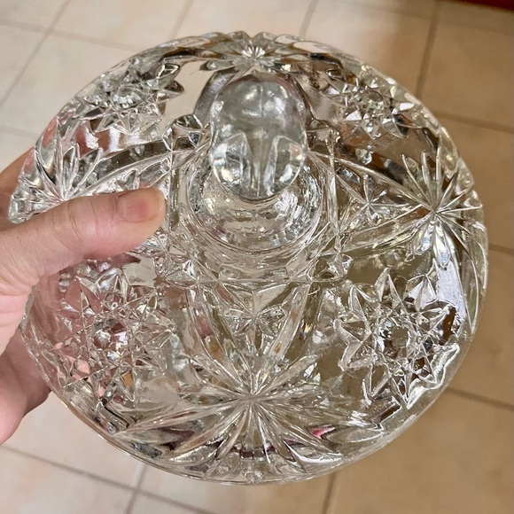 Anchor Hocking Star of David Prescut Glass VTG MCM Candy Dish w Lid Elegant Gift - Picture 9 of 15